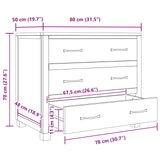 Cabinet with Drawer with Storage Brown Solid Oak Wood 4106559
