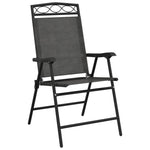 Folding Garden Chairs 8 pcs Melange Grey Steel and Textilene 3157294