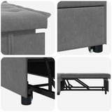 Sofa Bed Dark Grey 194 x 67 x 82 cm Microfiber 42008609