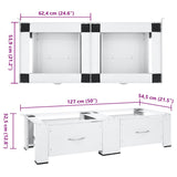 Double Washing and Drying Machine Pedestal with Drawers White 51195