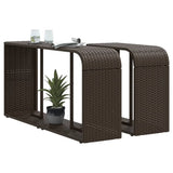Storage Shelves 2 pcs Brown Poly Rattan 366213
