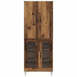 Highboard 2 pcs Old Wood Engineered Wood and Glass 3403165