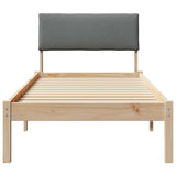 Bed frame Brown and dark grey 80 x 200 cm Solid pine wood 878570
