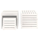 4 Piece Garden Box Set White Solid Wood Pine 3154667