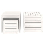 4 Piece Garden Box Set White Solid Wood Pine 3154667
