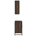 ZNTS 2 Piece Bathroom Furniture Set Brown Oak Engineered Wood 3300899