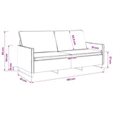 3 Seater Sofa Light Grey 190 x 81 x 82 cm Faux Suede Fabric 42041000