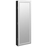 Mirror Jewellery Cabinet with LED Lights Wall Mounted Black 353251