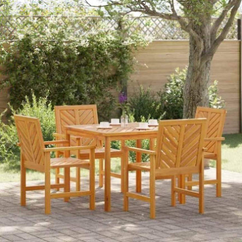 Garden Dining Set 5 pcs Brown 90 x 90 x 74 cm Solid acacia wood 3154105