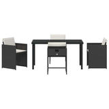 Garden Dining Set 5 pcs Black Poly Rattan 3380686