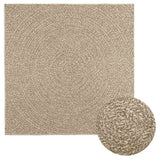 Rug ZIZUR Beige 120x120 cm Jute Look Indoor and Outdoor 4010406