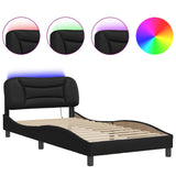 ZNTS Bed Frame with LED without Mattress Black 100x200 cm 3213913