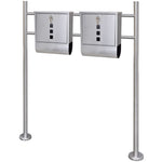 ZNTS Double Mailbox on Stand Stainless Steel 271746