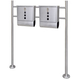 ZNTS Double Mailbox on Stand Stainless Steel 271746