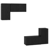 TV Cabinet Set Wall-mounted Black Oak Engineered Wood 3393268