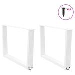 ZNTS Dining Table Legs V-Shape 2 pcs White 70x cm Steel 4012637