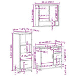 ZNTS 3 Piece Bathroom Furniture Set Sonoma Oak Engineered Wood 3301046