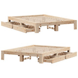 Bed Frame without Mattress 150x200 cm King Size Solid Wood Pine 3308996