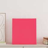 Paper Bags 250 pcs with Handles Pink 45x17x48 cm 4101681