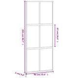 Sliding Door Black 90x205 cm Tempered Glass and Aluminium 155214