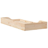 Bed Frame Brown 100 x 200 cm Solid Pine Wood 873385