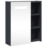 Bathroom Mirror Cabinet with LED Light Grey 45x13x52 cm 357966