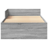 Bed Frame without Mattress Grey Sonoma 90x200 cm Engineered Wood 849584