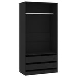 ZNTS Wardrobe Black 100x50x200 cm Engineered Wood 800604