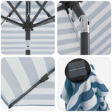 Garden Parasol with LED Lights and Base 200 x 300 cm Polyester 42036248