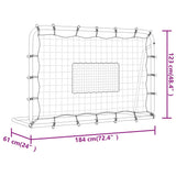 Football Net Rebounder White&Black 184x61x123 cm Steel and PE 93735
