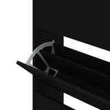 Shoe Cabinet Black 63x24x147 cm Engineered Wood 342544