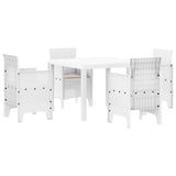 Garden Dining Set 5 pcs White Polypropylene 3378543
