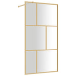 Walk-in Shower Wall with Clear ESG Glass Gold 115x195 cm 154959