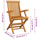 ZNTS Folding Garden Chairs 4 pcs Solid Teak Wood 3065528