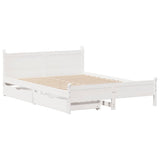 Bed Frame without Mattress White 140x190 cm Solid Wood Pine 3309783