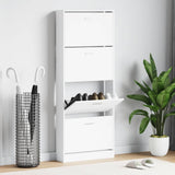 Shoe Cabinet White 59x17x150 cm Engineered Wood 342518