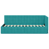 Corner Bed Frame with Headboard Turquoise 80 cm x 200 cm Velvet 42016376