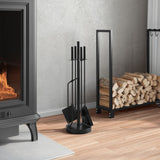 5 Piece Fireplace Tool Set 18x66 cm Steel 156376