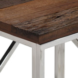 Console Table Silver Stainless Steel and Solid Wood Sleeper 349989