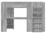 Loft Bed Frame with Desk with Storage Grey Sonoma 75 x 190 cm 3410432