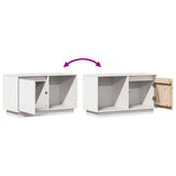 TV Cabinet White 74x35x44 cm Solid Wood Pine 814335