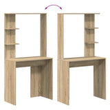 Desk with Shelf Sonoma Oak 78.5 x 37 x 154.5 cm Engineered Wood 869340