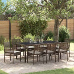 Garden Dining Set 9 pcs Brown Poly rattan 3334868