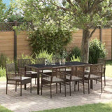 Garden Dining Set 9 pcs Brown Poly rattan 3334868