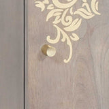 Sideboard Grey and Gold 40 x 33 x 75 cm Solid Mango Wood 4018796