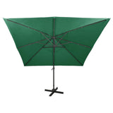 Cantilever Garden Parasol Green Polyester Large Rotatable 312345