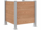 Garbage Bin Fence Brown 85 x 85 x 115 cm Aluminium and WPC 42039181