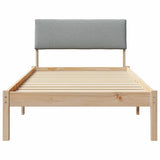 Bed frame Brown and light grey 90 x 190 cm Solid pine wood 878574