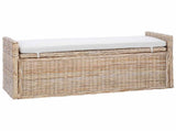 Storage Bench with Cushion Natural 110 x 40 x 50 cm Rattan 42011577