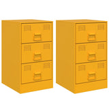 Bedside Cabinets 2 pcs Mustard Yellow 34.5x39x62 cm Steel 841782
